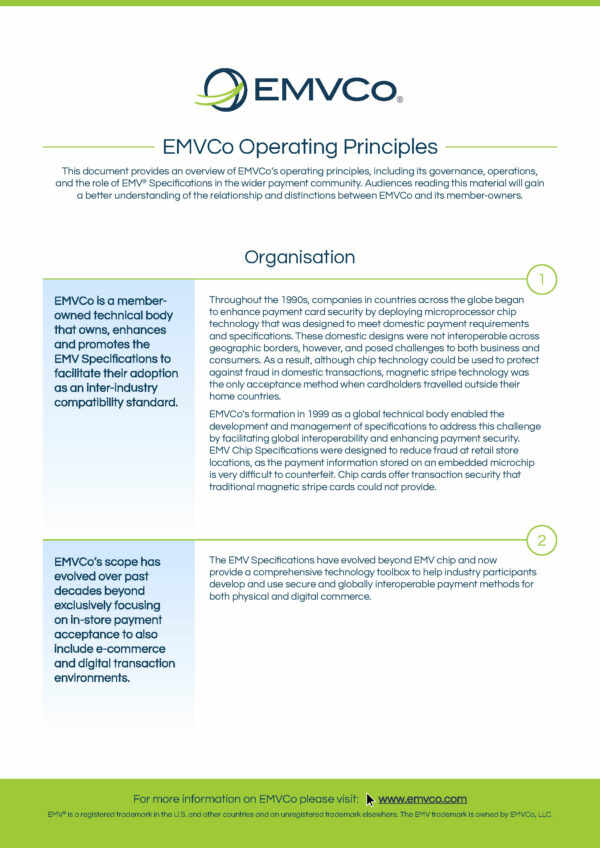 EMV EMVCo Operating Principles