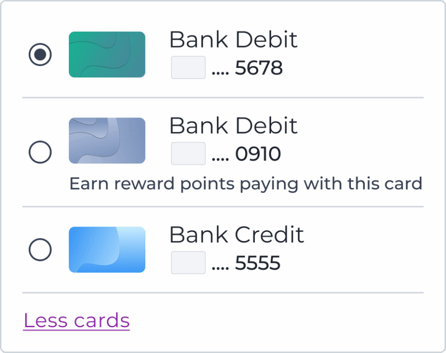 <p>Display one card (Expanded)</p>
